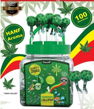 Cannabis Hanf Aroma Lollipop 12g(Made in Europe) in 100er Verkaufs-Dose